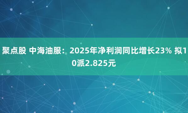 聚点股 中海油服：2025年净利润同比增长23% 拟10派2.825元