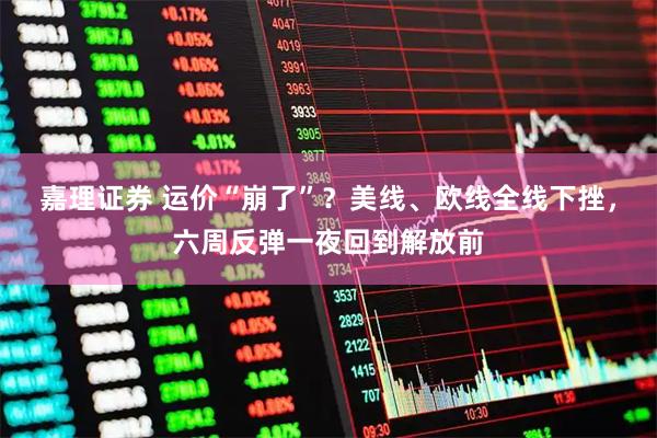 嘉理证券 运价“崩了”？美线、欧线全线下挫，六周反弹一夜回到解放前