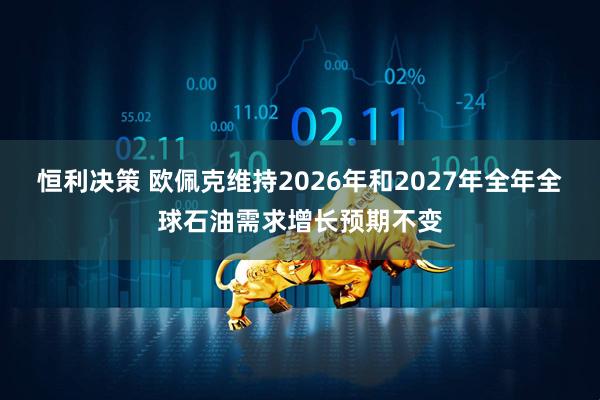 恒利决策 欧佩克维持2026年和2027年全年全球石油需求增长预期不变